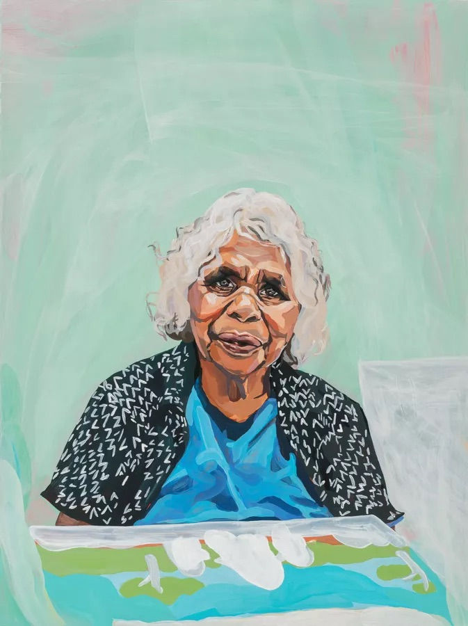 Thea Anamara Perkins Nyinta, 2019 synthetic polymer paint on clay board