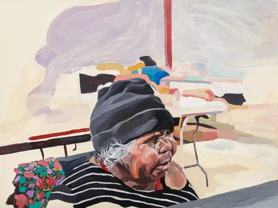 Thea Anamara Perkins Sally, 2019 synthetic polymer paint on clay board