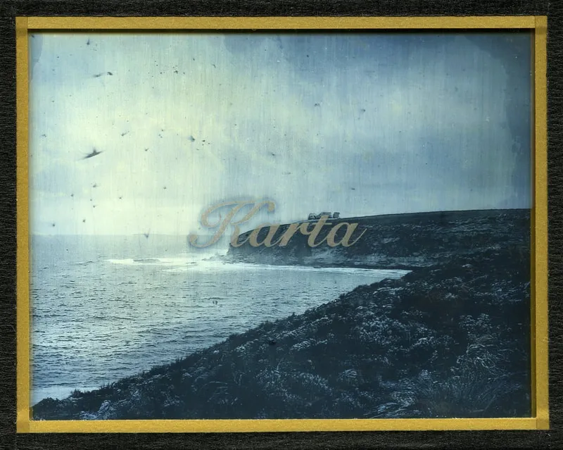 James Tylor We Call This Place (Karta), 2020 daguerreotype with engraved text 10 x 12.5 cm