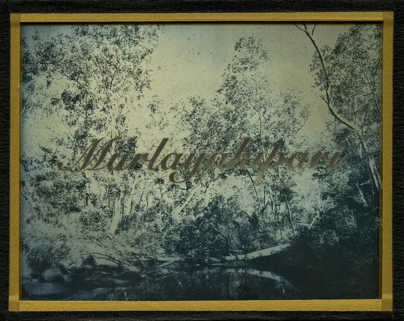 James Tylor We Call This Place (Murlayakipari), 2020 daguerreotype with engraved text 10 x 12.5 cm