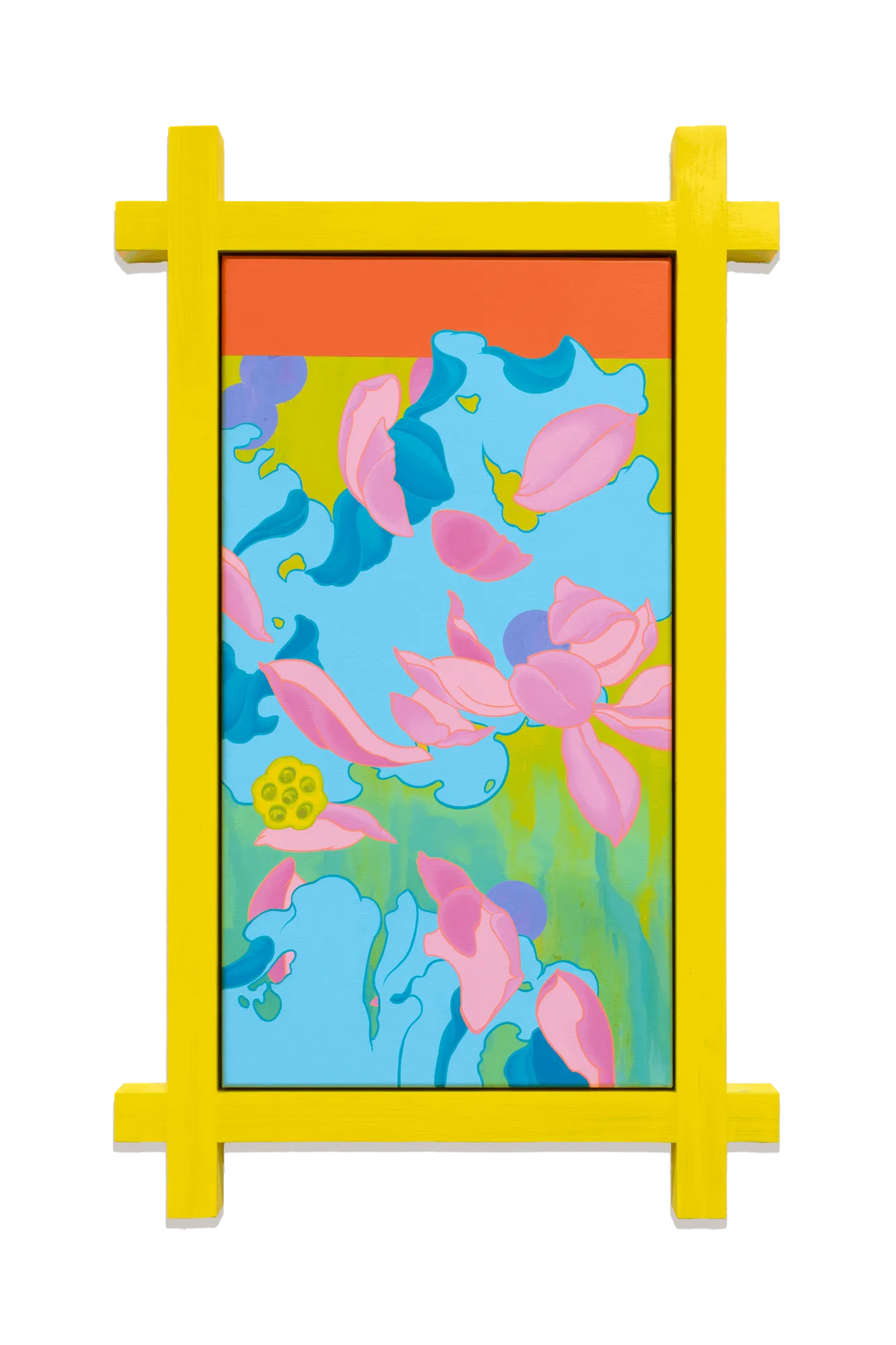 LOUISE ZHANG Admidst the Shadows (Lotus), 2024 acrylic on linen 66 x 35 cm