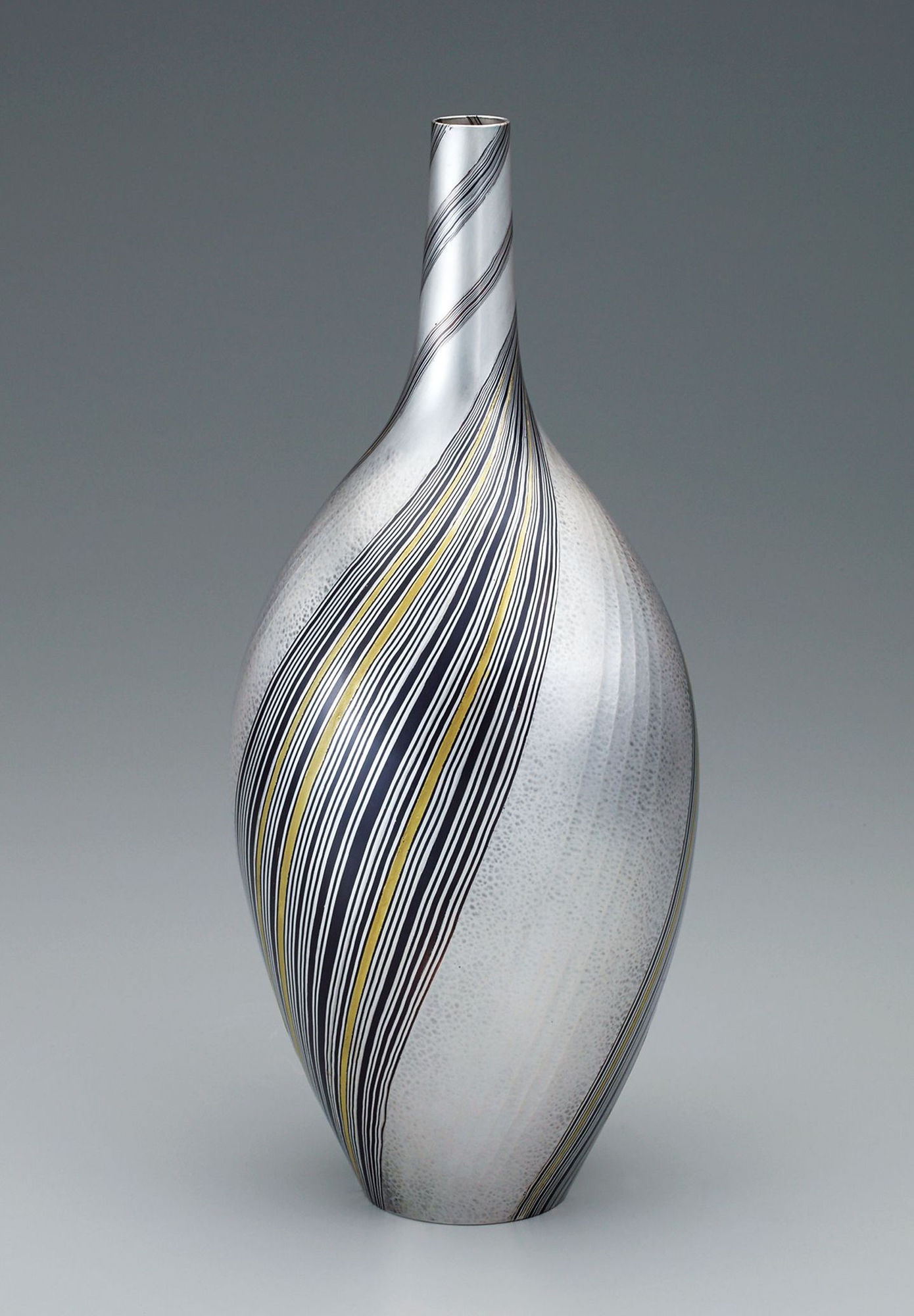 Hagiawase Vase Flow, 2014 Gold, silver, shakudo and copper h. 13 1/2 x dia. 5 3/4 in. (34.3 x 14.6 cm)