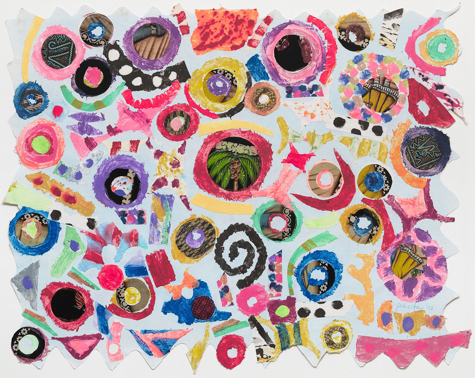 Under her spell, 2003 21-colour, paper pulp, mixed media collage on shaped handmade STPI paper 40 x 50 in 102 x 127 cm