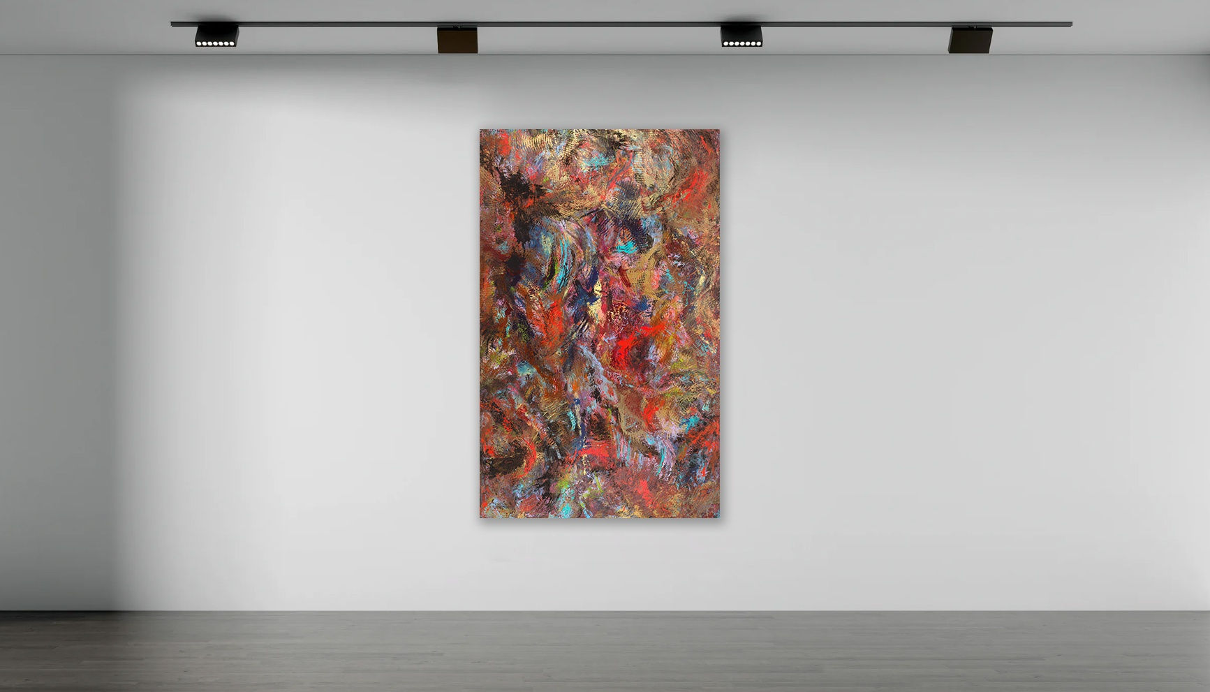 Patricia Qualls The Courage of Zelenskyy and The Ukrainian People, 2025 Mixed Media on Canvas 78 x 48 in