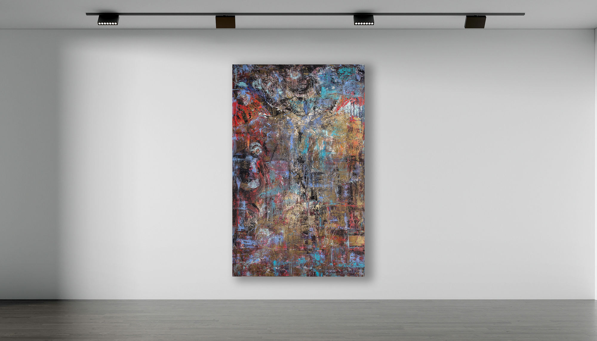 Patricia Qualls Sacred Weaving of Democracy: Century by Century, Decade by Decade, Year by Year, Day by Day, 2020 Mixed Media on Canvas 96 x 60 in