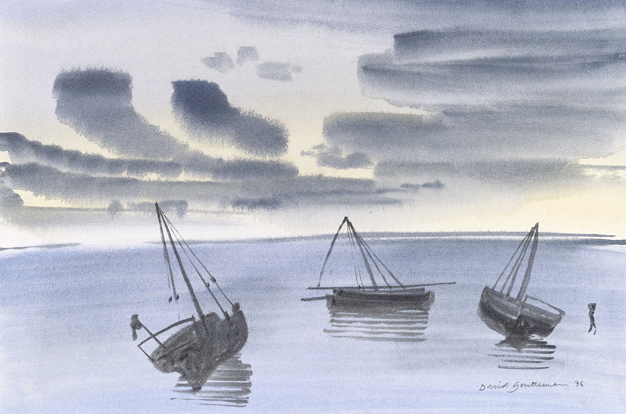 David Gentleman, Kenya: Lamu (facing east at dawn), 1976