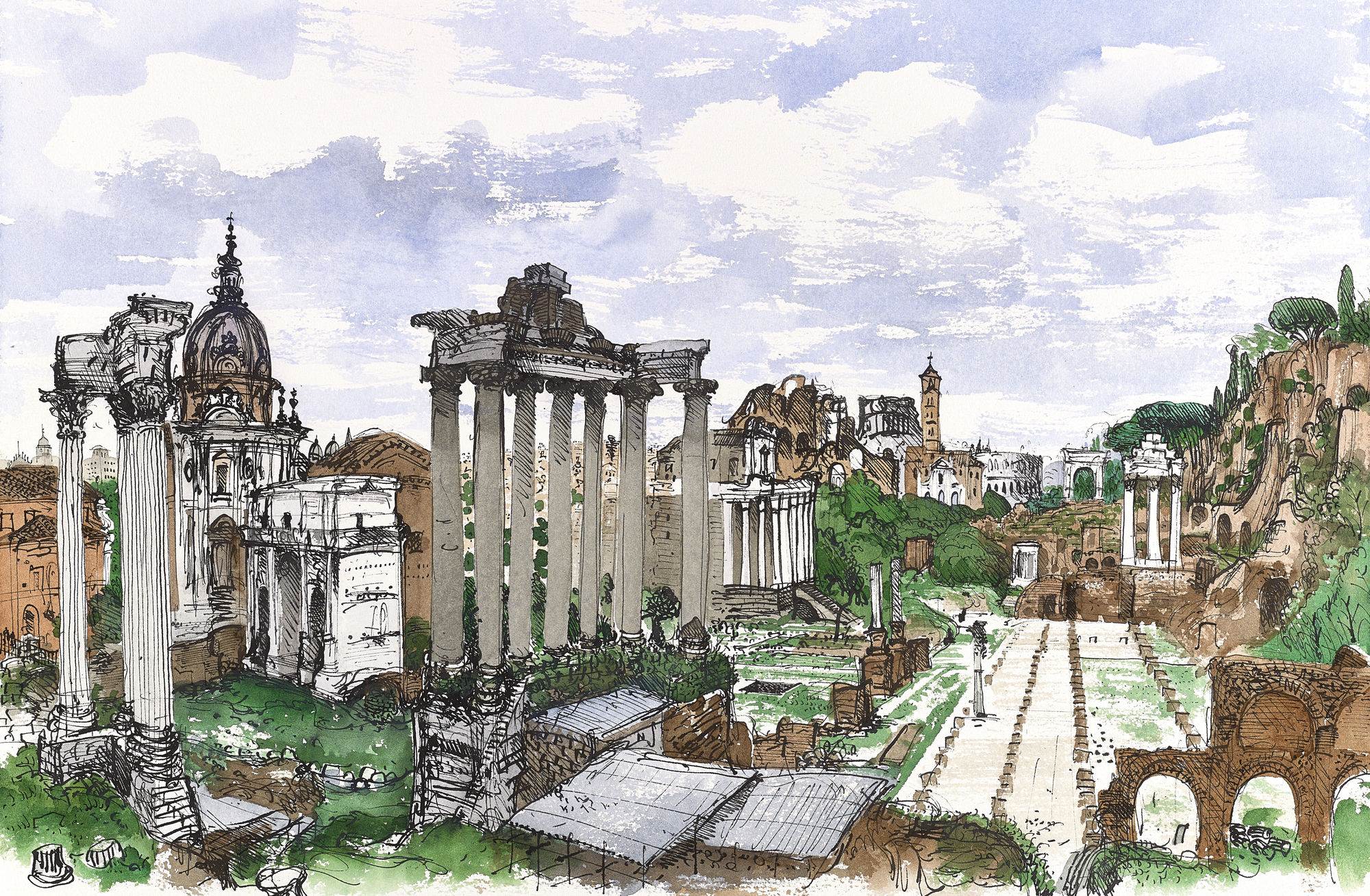 David Gentleman, Rome: Forum, c. 1996