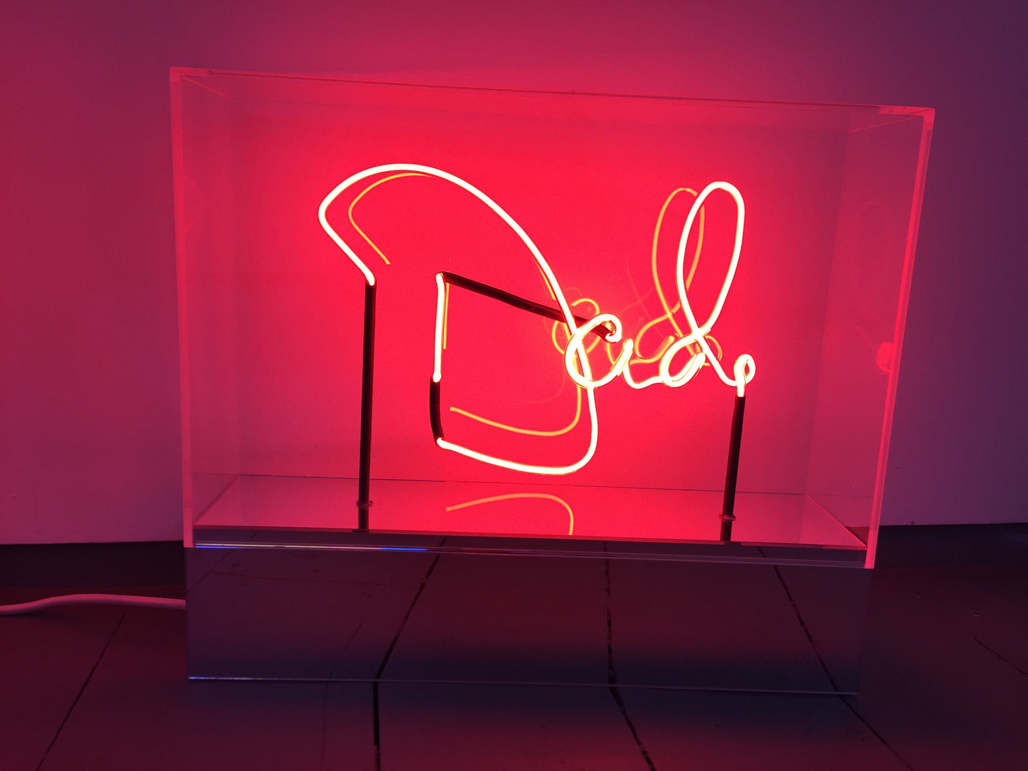 Peter Saville Mum and Dad, 2018 Neon. Unique 48.83 x 42.53 x 12.65 cm