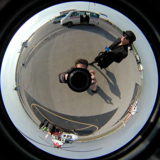 Luc Courchesne, 00/12/12 (Nice), still photograph from the Panoscopic Journal, 2000-2002, archival digital print and rotational device mounted under glass, 25 cm diam. edition of 6