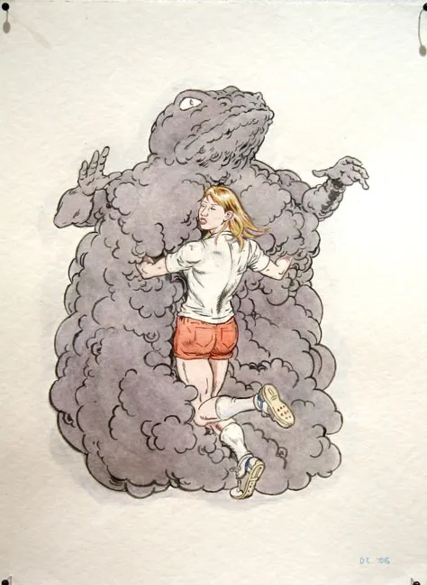 Drue Langlois, Cloud hug, 2006, aquarelle sur papier, 30.5 x 22.5 cm