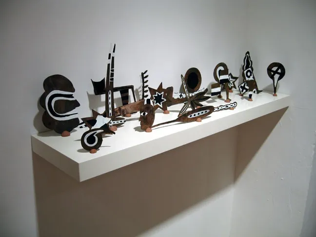 Adad Hannah, Elements from the video: Premonition of a Small Catastrophe, 2006, peinture en acrylique sur métal