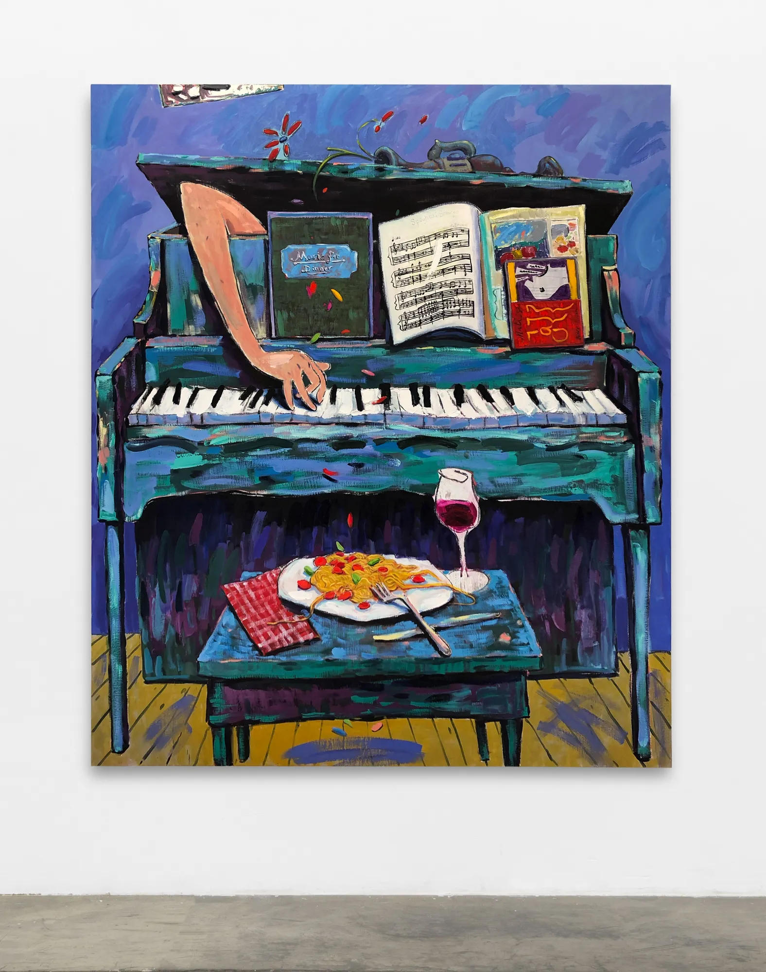 Edgar Bryan Spaghetti Scherzo, 2020 Charcoal, acrylic and oil on canvas 76 x 64 in 193 x 162.6 cm