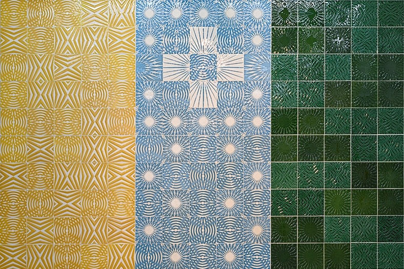 Mustafa Hulusi Ambient (5) 2013-2019 Ceramic tiles on wediboard mounted on aluminium frame 300 x 450 cm Unique piece