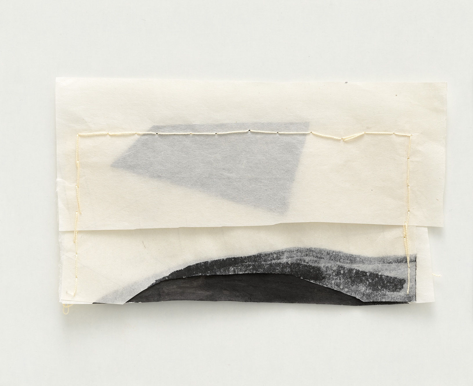 Susan Hefuna Landscapes 2021 Paper, Ink, Stitching 20 x 33 cm