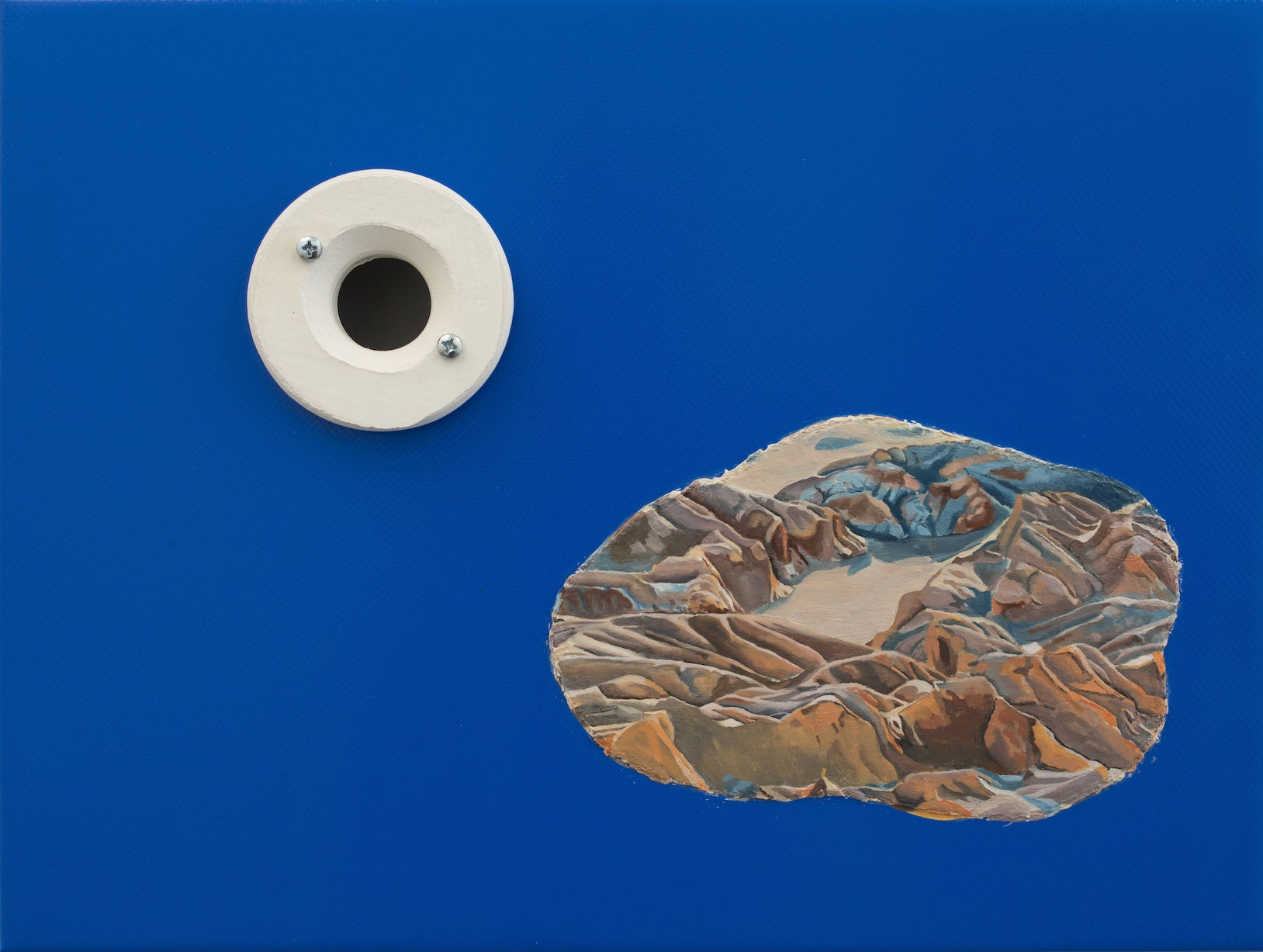 Archipelago (I) 2020 Acrylic and oil paint on tarpaulin, plaster 40 x 30 x 6 cm