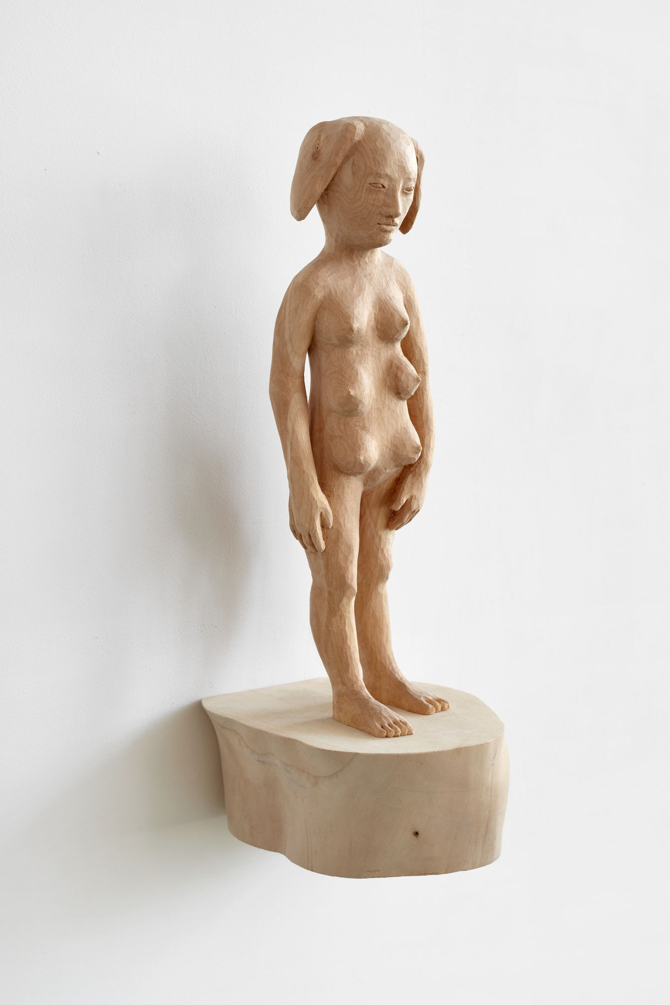 Paloma Varga Weisz Lazlo's dream 2018 Limewood figure: 49.5 x 14.5 x 16.5 cm overall: 62.5 x 23 x 27 cm series 1 of 2 + 1 a/p
