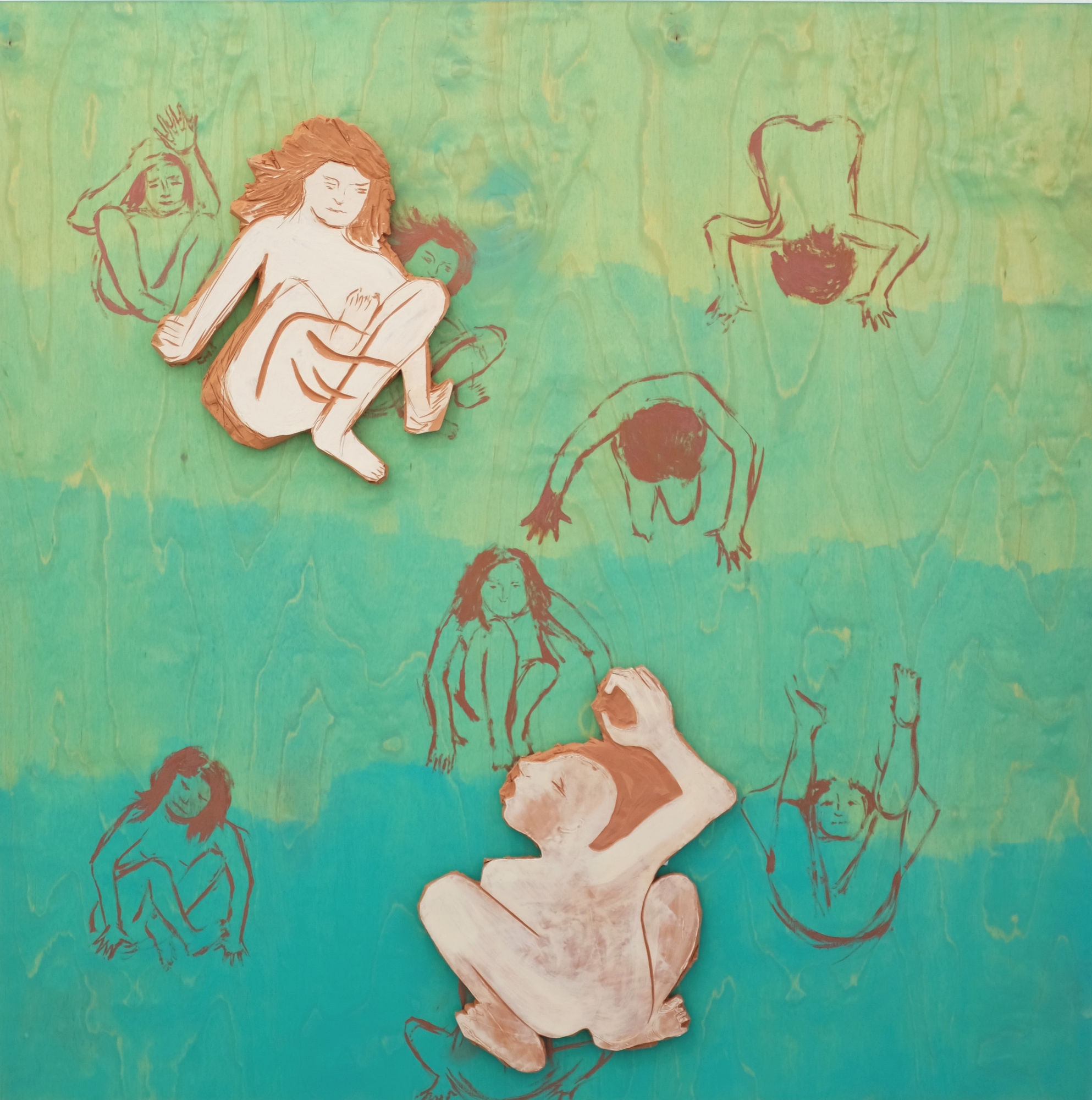 Gaia Fugazza Capriola (Roly Poly) 2022 Terracotta, Beeswax, wood 115 x 115 cm