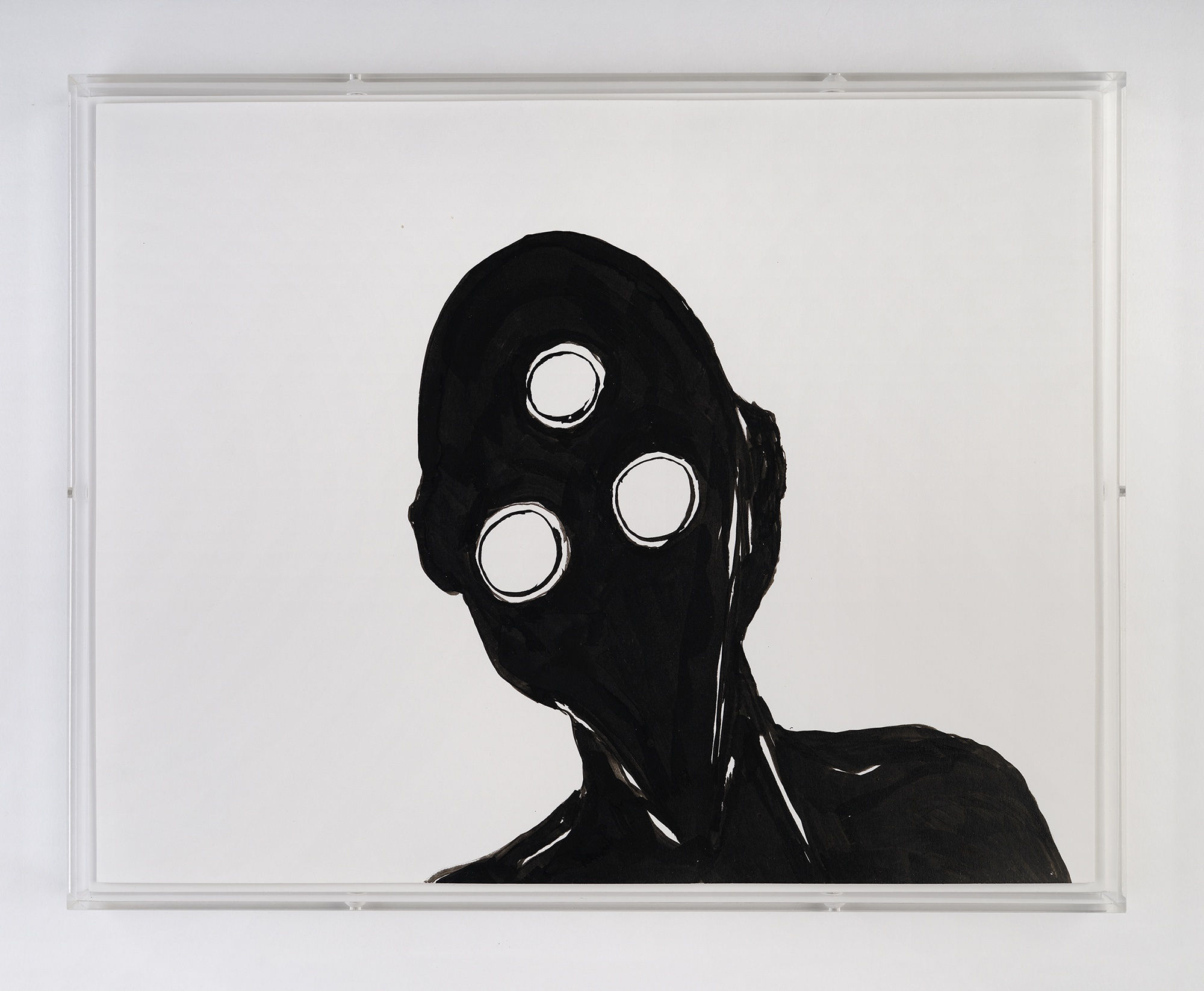 James Hugget Amplifier I 2021 Ink on paper in Perspex 29.5 x 37.5 cm (framed)