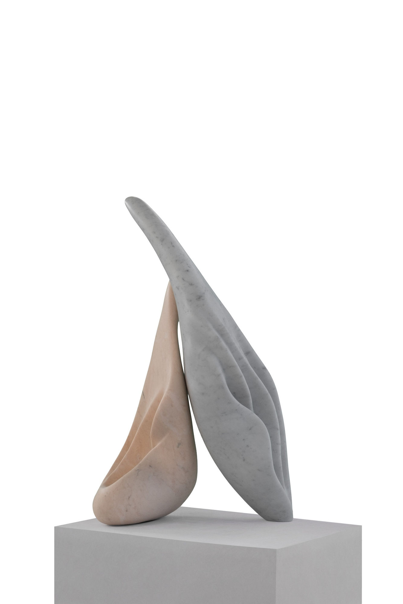 Encompassing, Carrara Bianco and Portuguese Pink Marble h: 162 x l: 79 x d: 46 cm