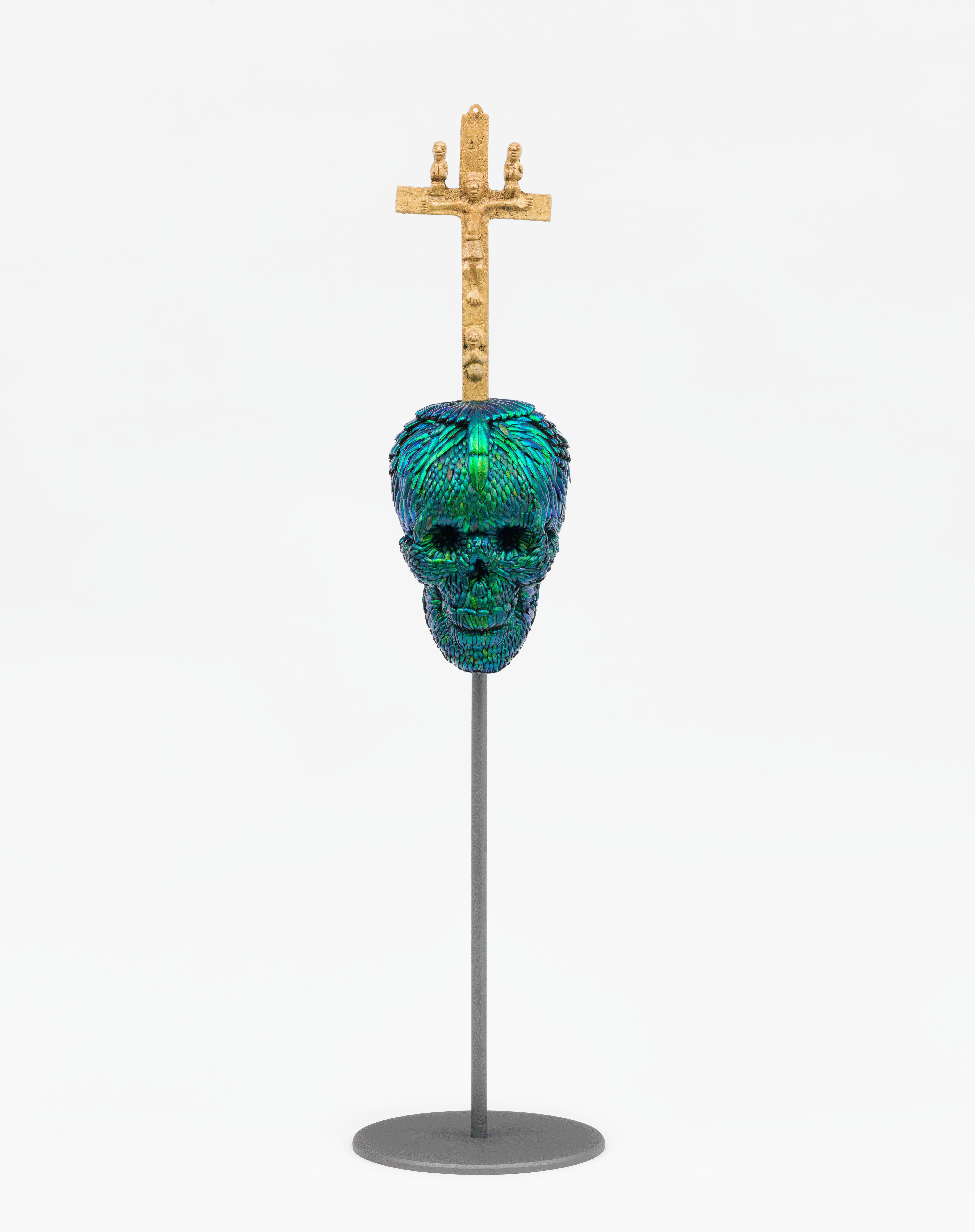 SKULL WITH BACONGO CROSS (Green), 2018