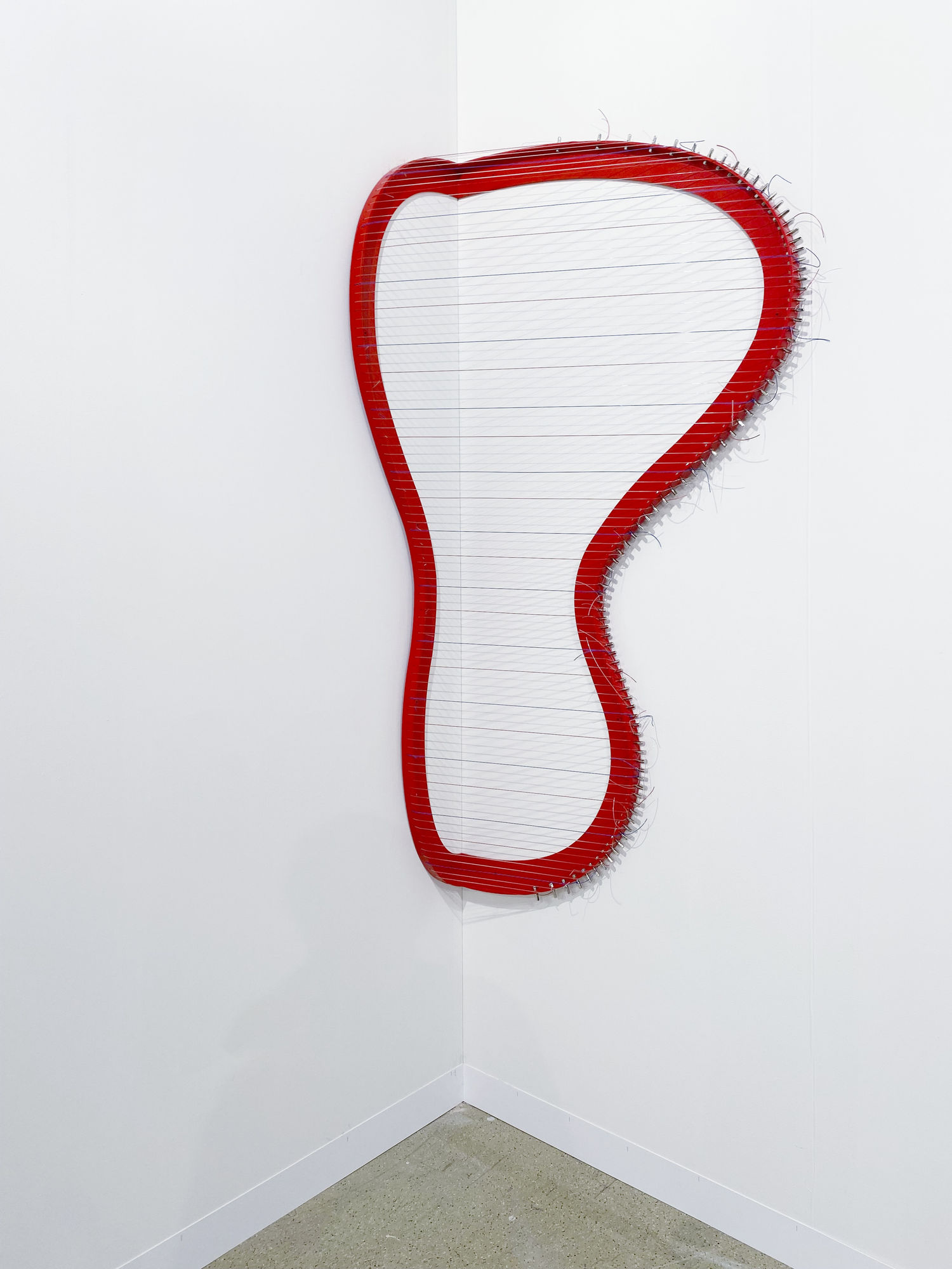 RESONATING SPACE (CORNER HARP - RED), 2021
