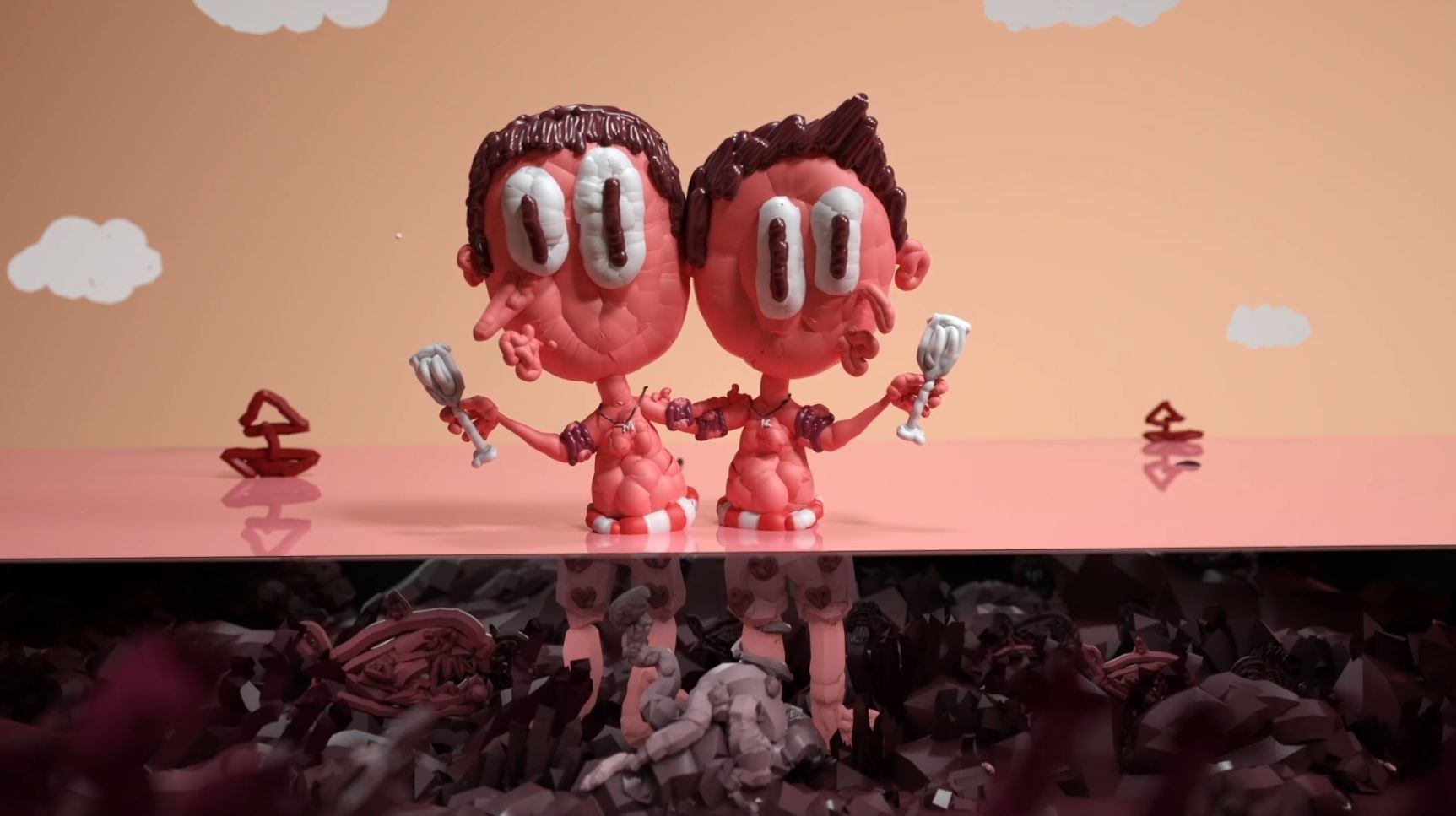 MEHMET & KAZIM GUT GETARNT, LAUERT DER FISCH AUF FETTE BEUTE, 2020 WELL DISGUISED, THE FISH LIES IN WAIT FOR FAT PREY, 2020