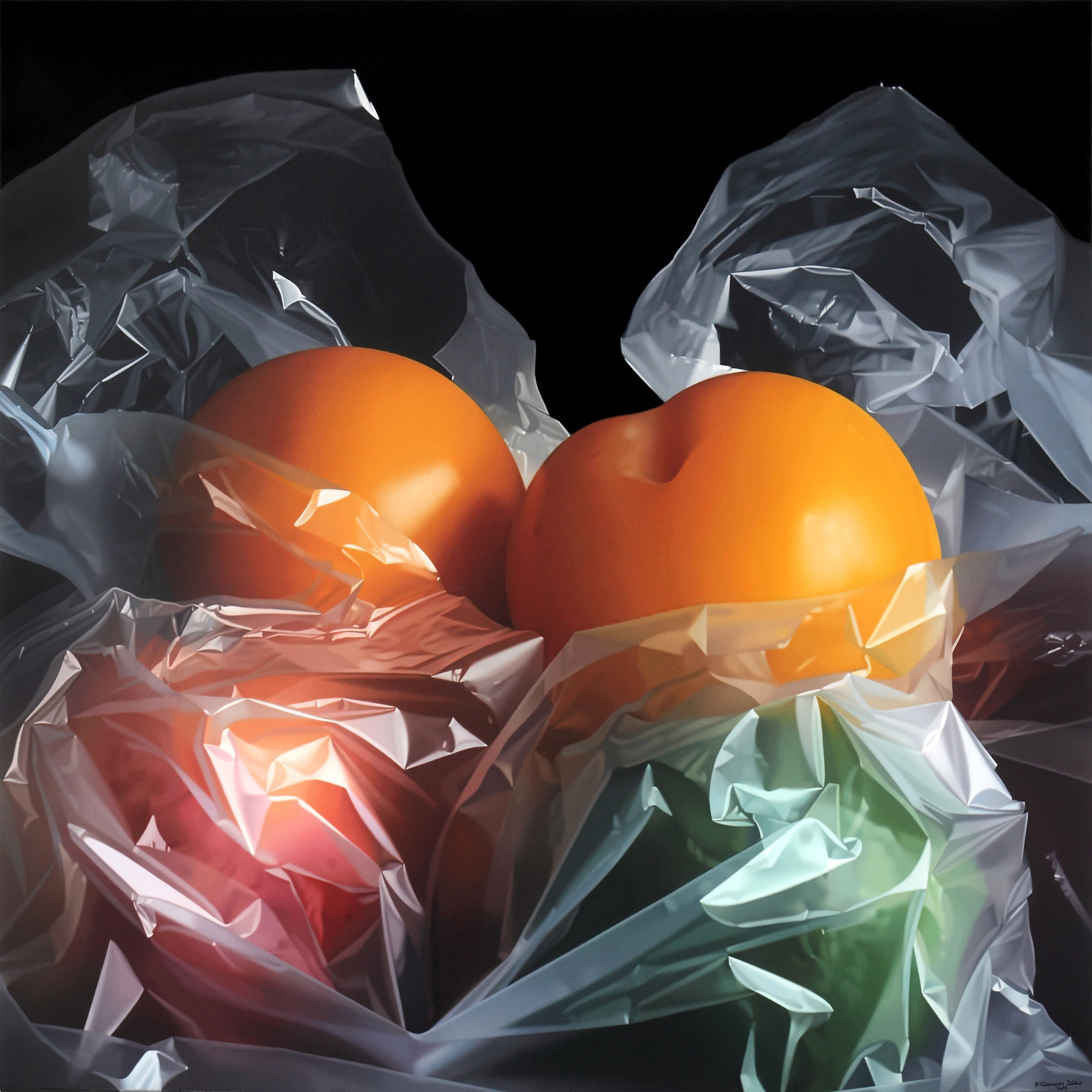 Pedro Campos Summer Fruits Oil on canvas 150 x 150 cm