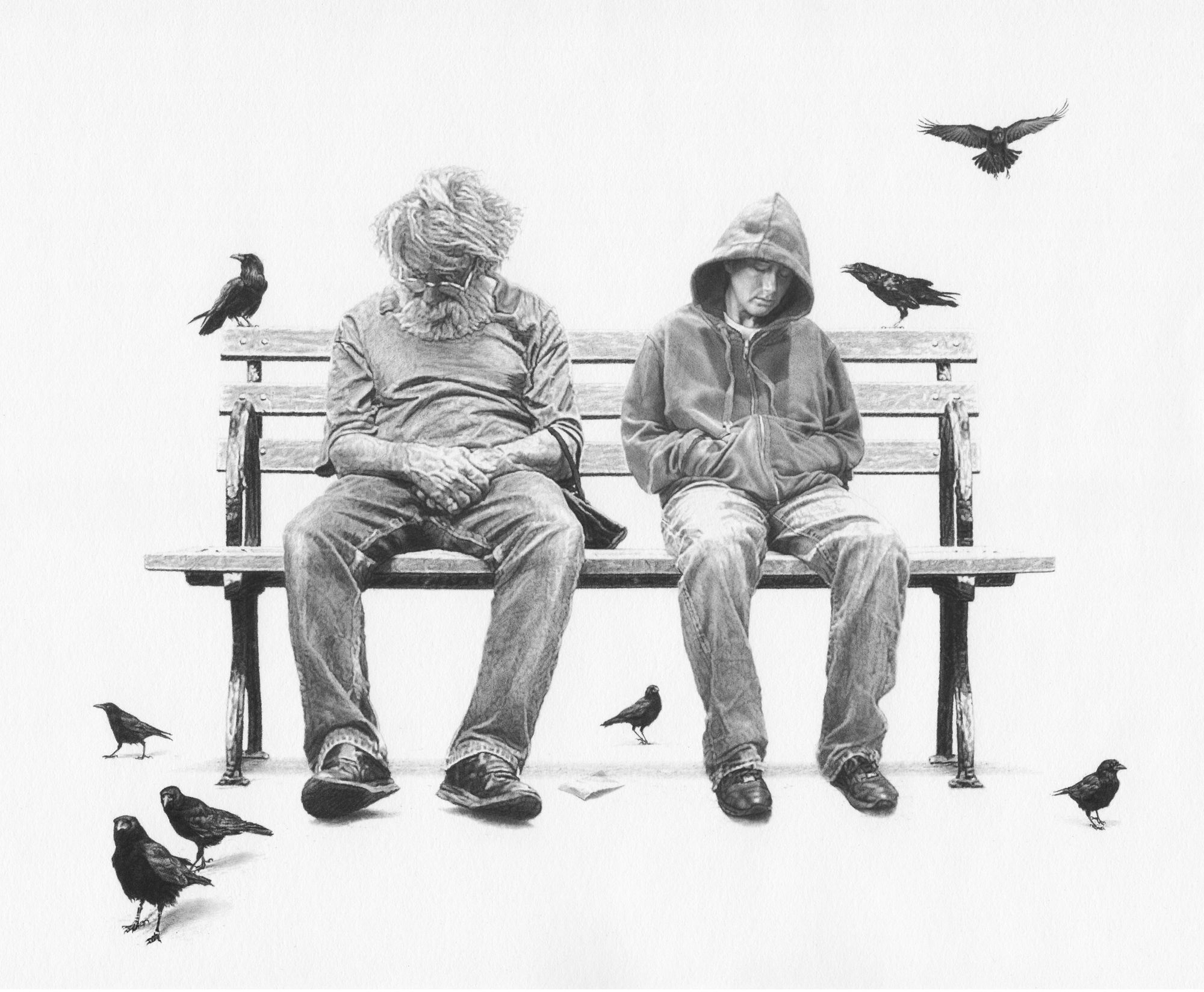 Stefan Nandancee "Friendship" Pencil on paper 20 x 25 cm