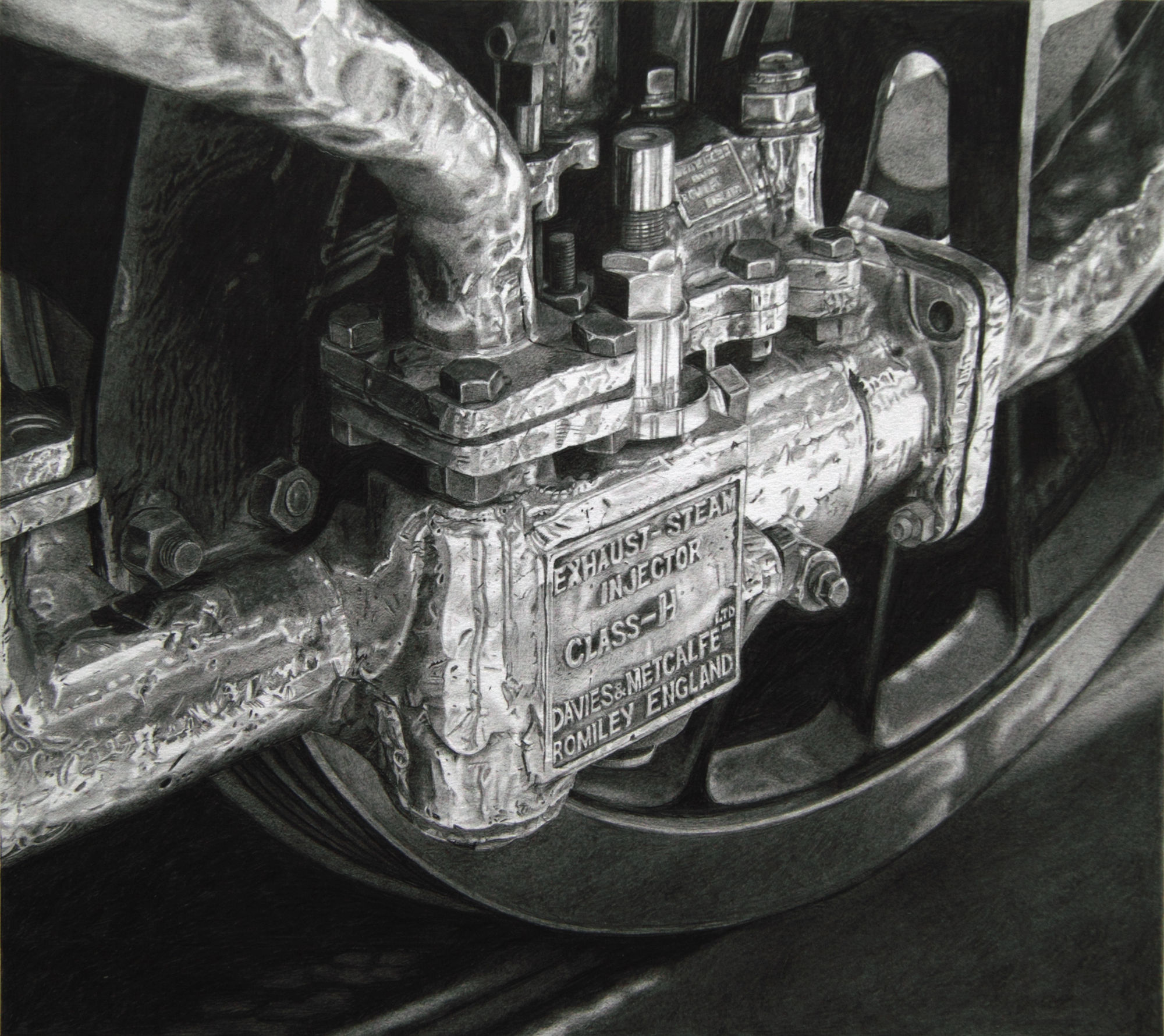 Roger Watt "Injector" Graphite on paper 23 x 25.5 cm