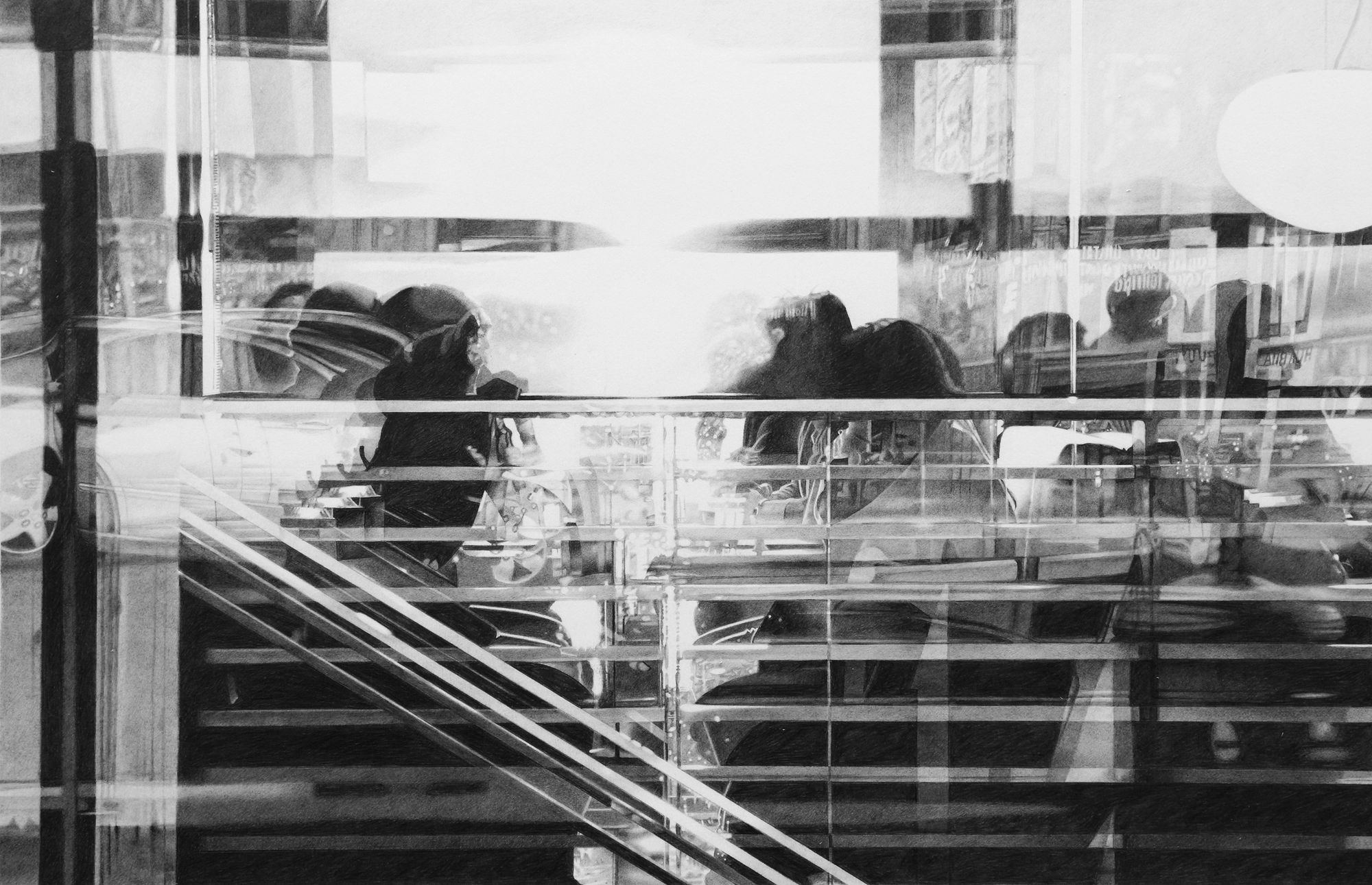 Roger Watt 'Sunset' Graphite on paper 27 x 42 cm