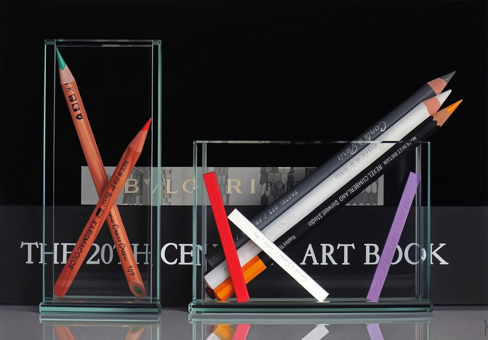 Pedro Campos Bulgari and Pencils 114 x 162 cm Oil on canvas