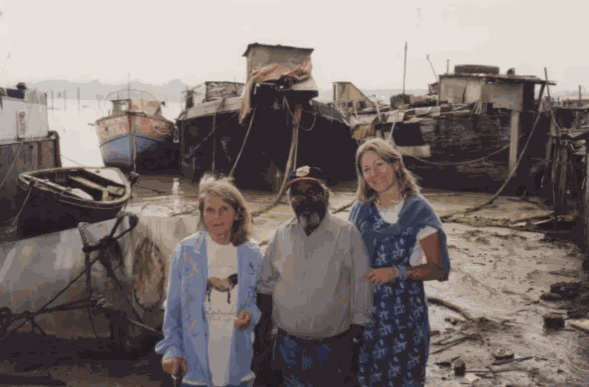 Jimmy Pike, Pat Lowe and Rebecca Hossack, 12 February 1991