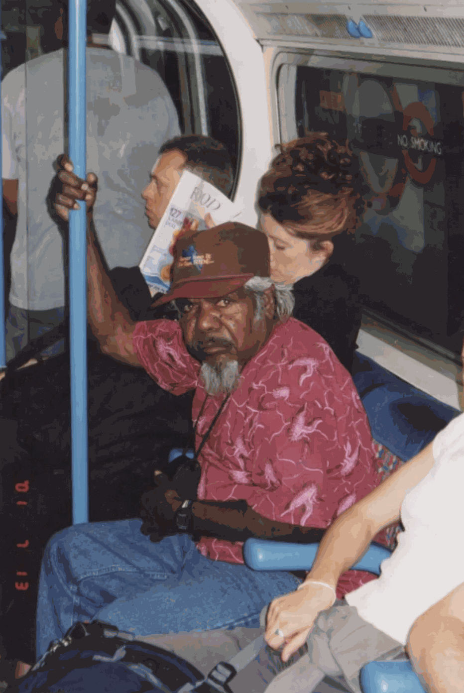 Jimmy Pike on the tube in London, 12 February 1991