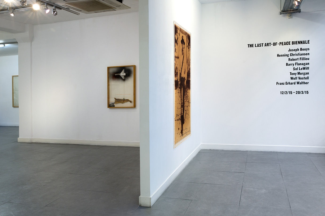 Installation view of The Last Art-of-Peace Biennale at Richard Saltoun Gallery (13 February - 20 March 2015)