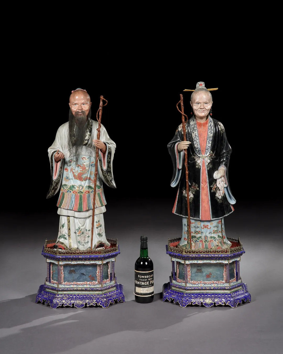 A PAIR OF GEORGE III CHINESE EXPORT NODDING FIGURES