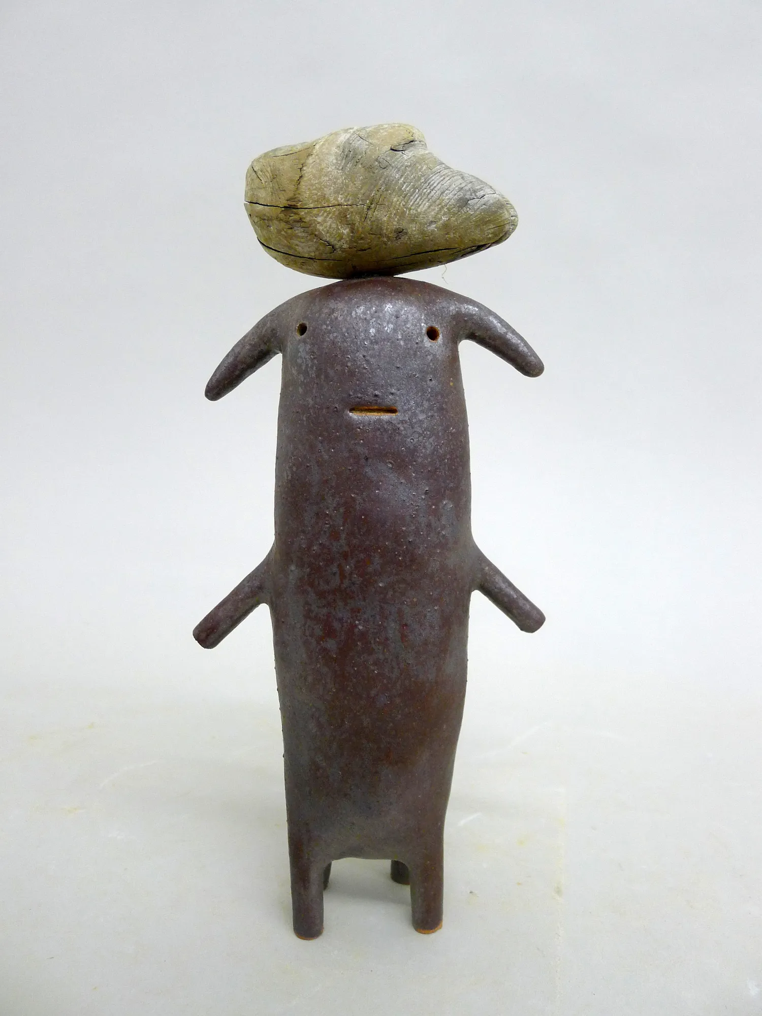 Godeleine de Rosamel # 68, 2020-2022 Stamped by artist Glazed Ceramic, Wood 9.5H x 4.5W x 2D Inches 24H x 11W x 5D Centimeters (GCP30663) SOLD