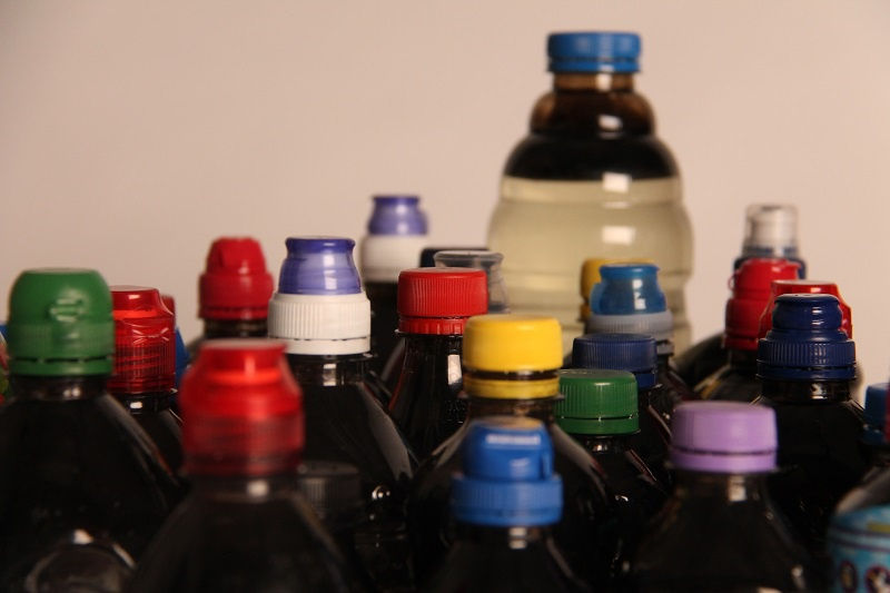 Gayle Watson, 61 Litres (varying bottles), 2017, plastic bottles filled with water & oil