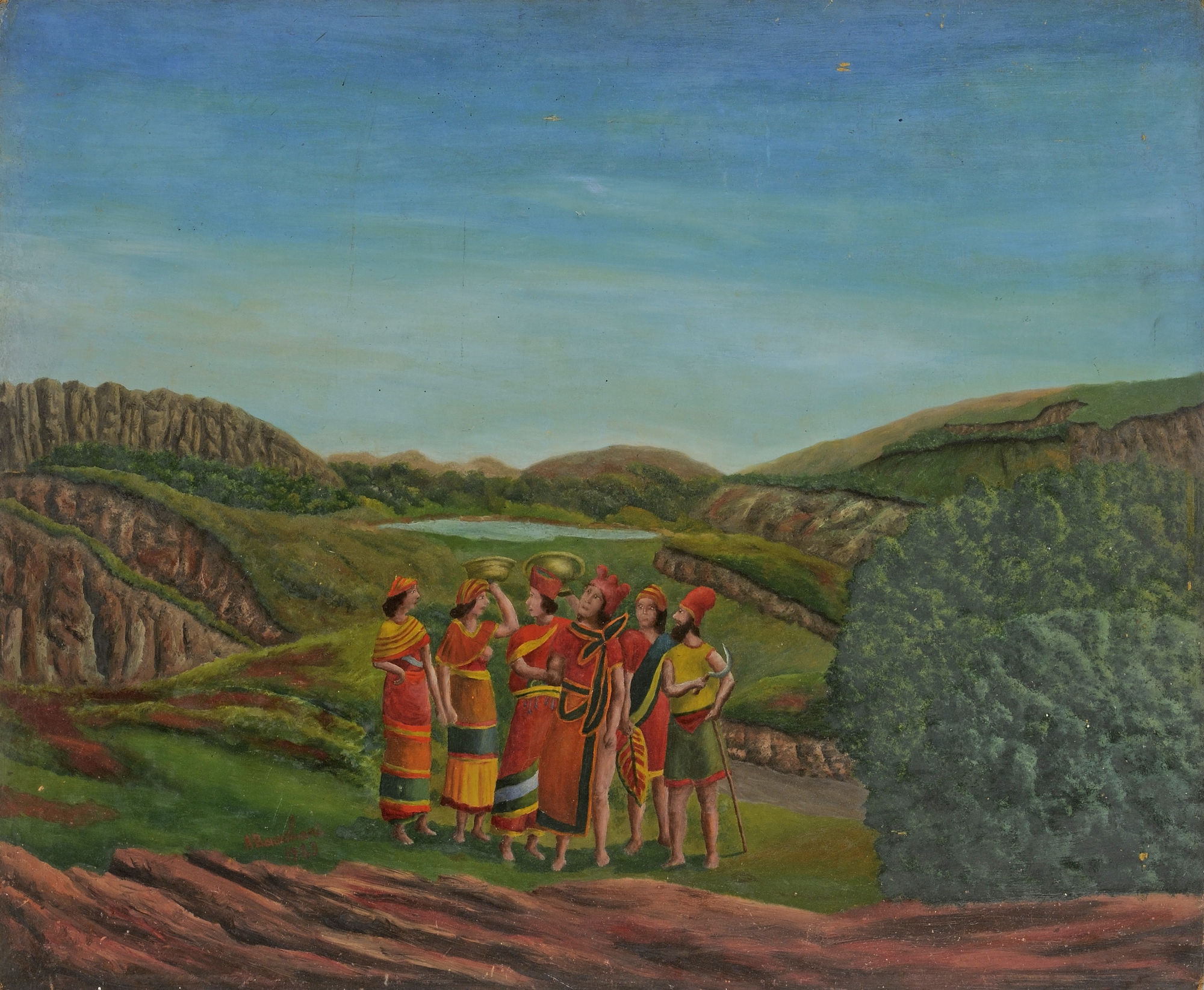 André Bauchant Scène Champêtre, 1943 Huile sur isorel 60 x 73 cm