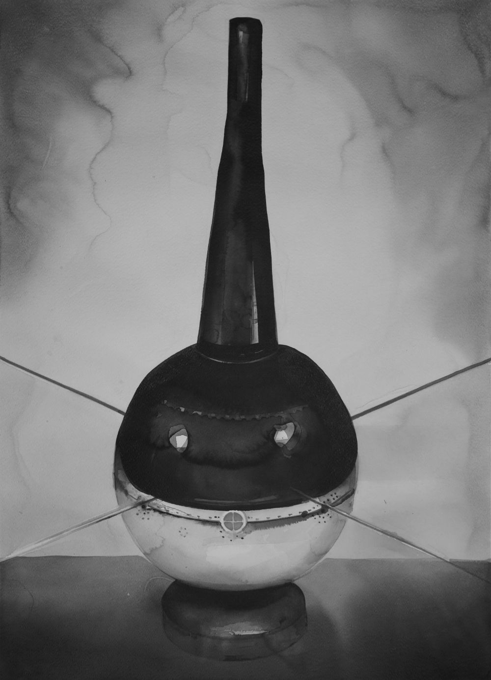 RADENKO MILAK - SECRET SPACE PROGRAM II - 2019 - WATERCOLOR ON PAPER - 70 X 50 CM