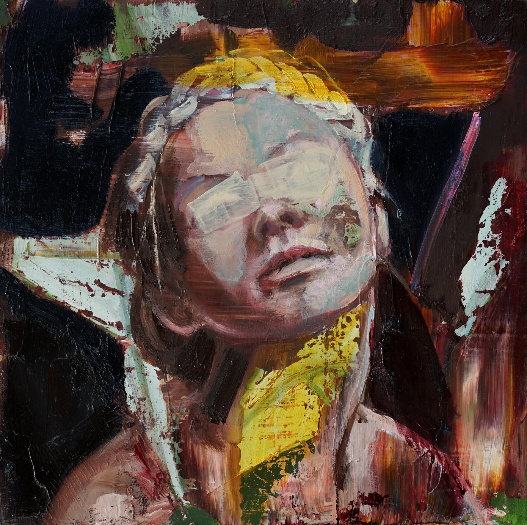 ANNA BITTERSOHL - SIE IRREN ICH - 2017 - OIL ON PANEL - 25 X 25 CM