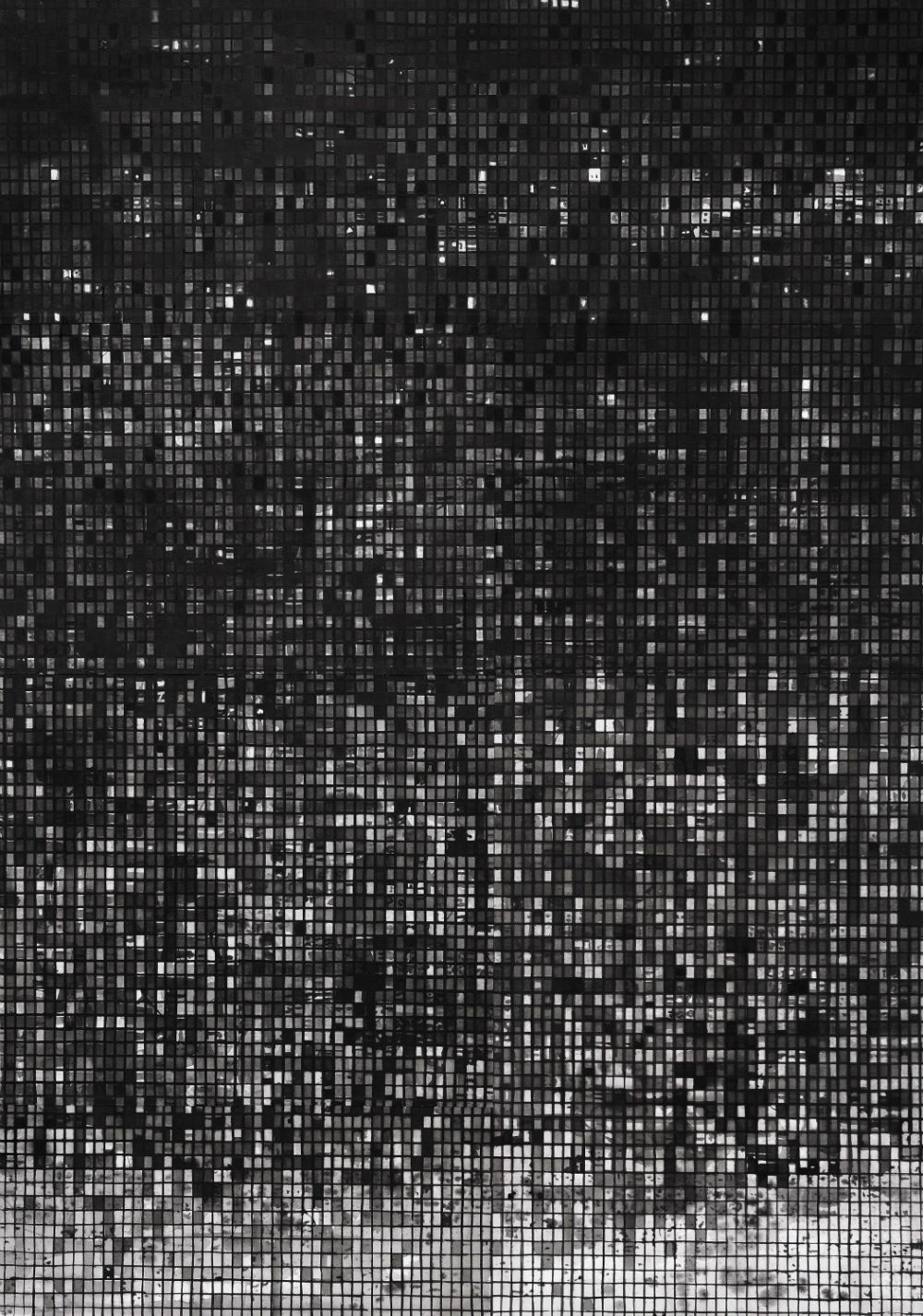 RADENKO MILAK - DIFFRACTION OF UNIVERSE, DARK MATTER SERIES - 2018 - WATERCOLOR ON PAPER LAMINATED ON DIBOND - 200 X 140 CM