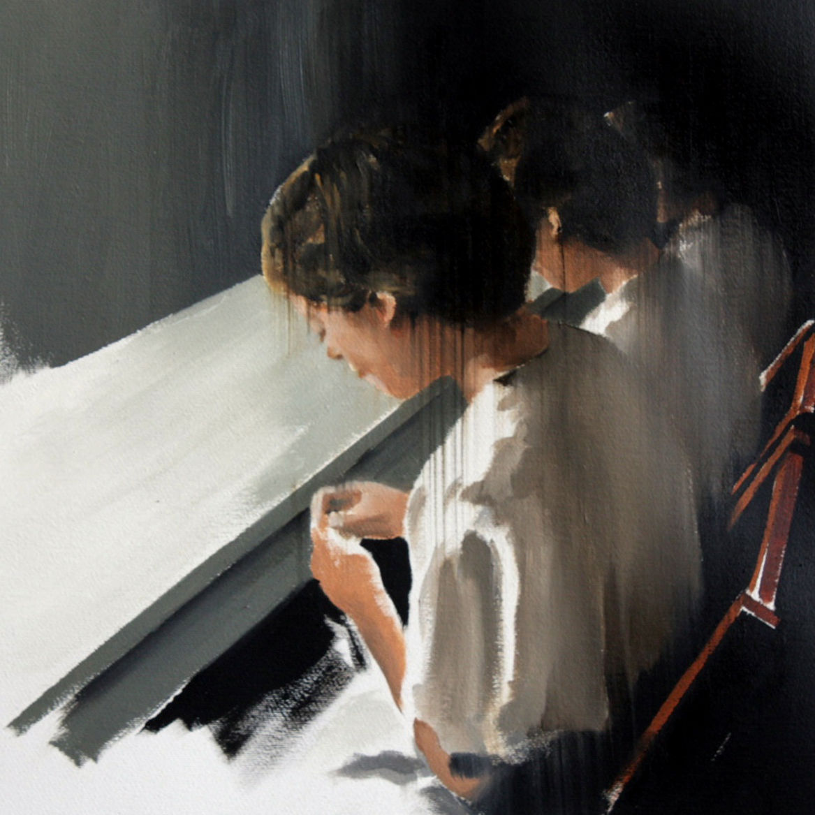 ENRICO FREITAG - LABORA (SIDE) - 2017 - OIL ON CANVAS - 30 X 30 CM