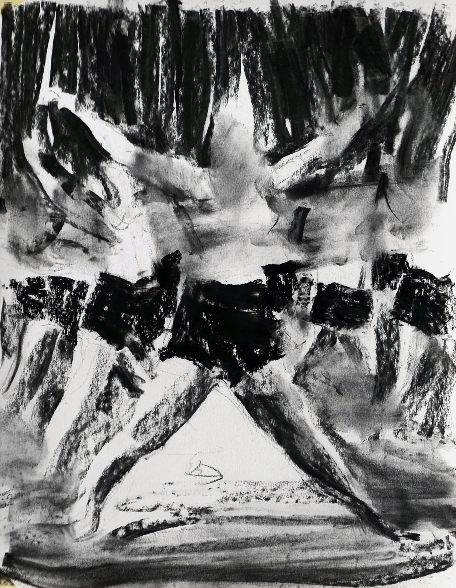 SEBASTIAN HOSU - "ACTION! ATTENTION!" SERIES - 2017 - CHARCOAL ON PAPER - 54 X 44 CM