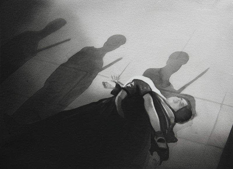 RADENKO MILAK - BATTLESHIP POTEMKIN (SERGEI EISENSTEIN, 1925) - 2016 - WATERCOLOR ON PAPER - 28 X 36,5 CM