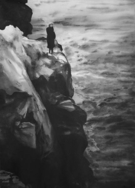 RADENKO MILAK - L'AVVENTURA (MICHELANGELO ANTONIONI, 1960) - 2015 - WATERCOLOR ON PAPER - 70 X 50 CM