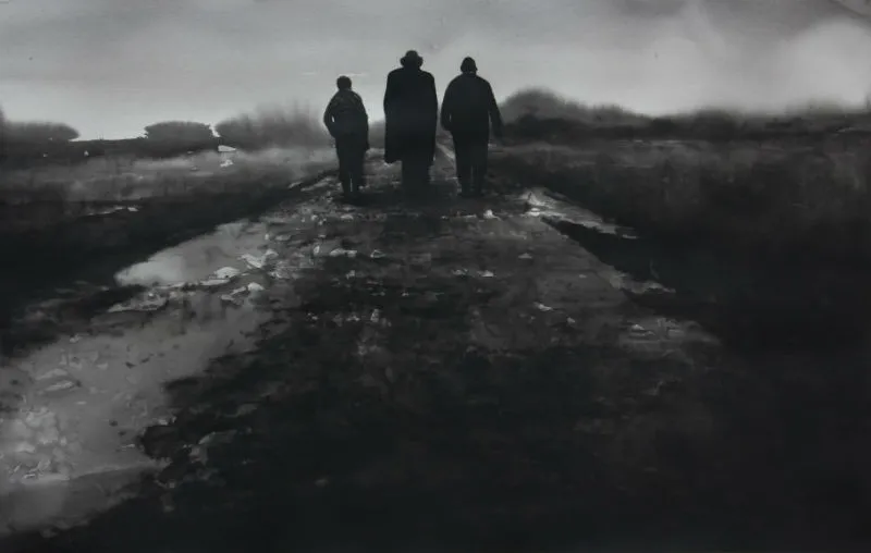 RADENKO MILAK - SATANTANGO (BELLA TARR, 1994) - 2016 - WATERCOLOR ON PAPER - 50 X 70 CM