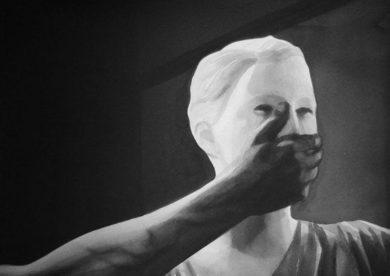 RADENKO MILAK - THE BLOOD OF A POET (JEAN COCTEAU, 1932) - 2015 - WATERCOLOR ON PAPER - 26 X 50 CM