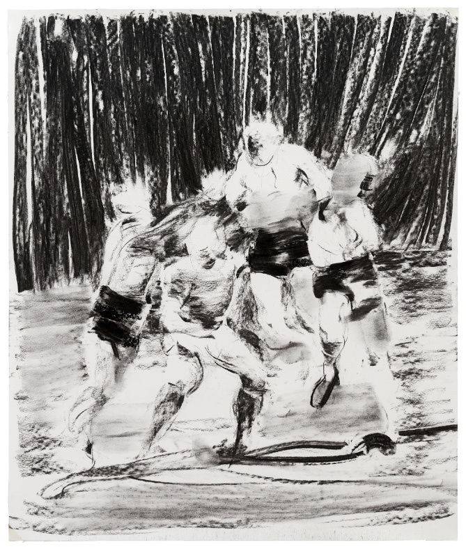 SEBASTIAN HOSU - SPRUNG - 2016 - CHARCOAL ON PAPER - 85,5 X 73 C7