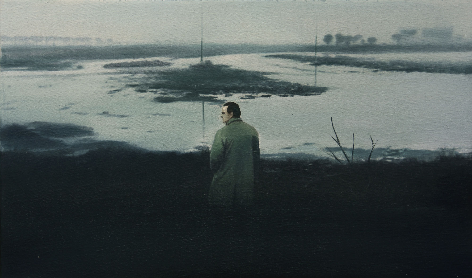 RADENKO MILAK - RED DESERT (1964) - 2016 - OIL ON CANVAS - 36 X 60 CM