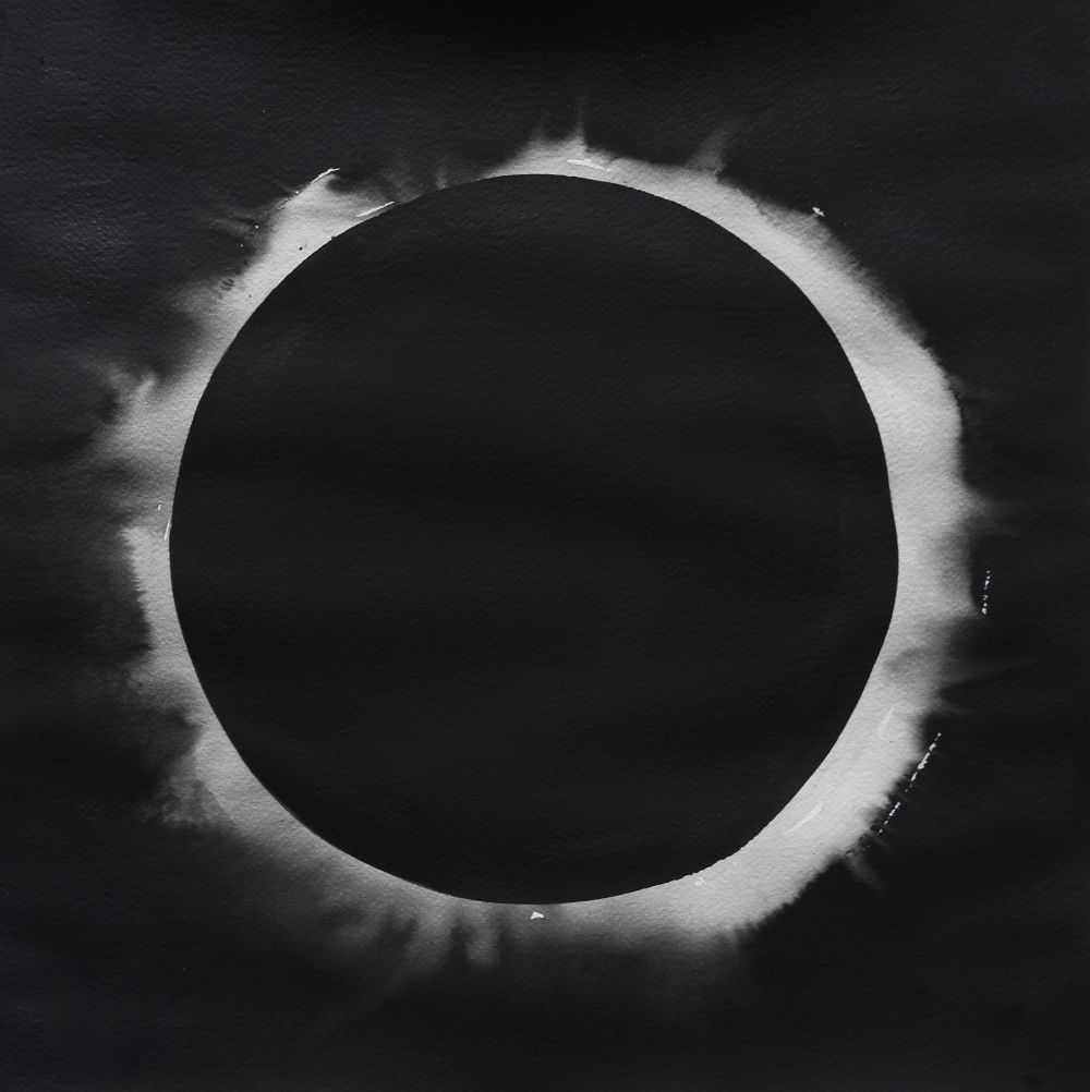 RADENKO MILAK - THE SOLAR ECLIPSE OF JULY 28, 1851 IS THE FIRST EXPOSED PHOTOGRAPH OF A SOLAR ECLIPSE, USING THE DAGUERROTYPE PROCESS - 2016 - WATERCOLOR ON PAPER - 50 X 50 CM